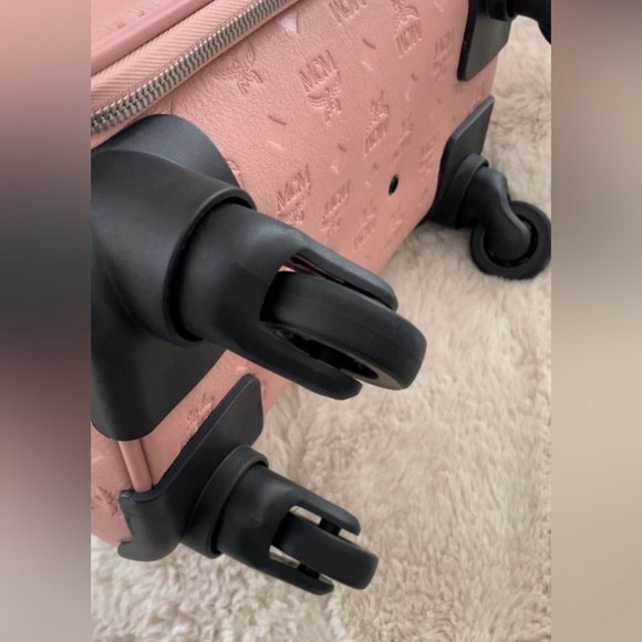 MCM Calfskin Ottomar Monogram Trolley Wheeled Suitcase Pink - Picture 5 of 13